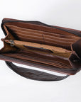 American Darling ADBG1195A Genuine Croc Leather Women Clutch Western Handbag Purse