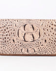 American Darling Clutch Hand Tooled Crocodile Embossed Genuine Leather Women Bag Western Handbag Purse