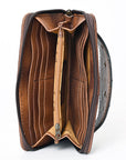 American Darling Clutch Hand Tooled Crocodile Embossed Genuine Leather Women Bag Western Handbag Purse