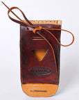 Hilason Basketweave Floral Cell Phone Case Tan American Leather