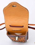 Hilason Basketweave Floral Cell Phone Case Tan American Leather
