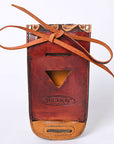 Hilason Basketweave Floral Cell Phone Case Tan American Leather