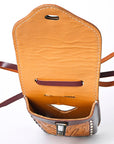 Hilason Basketweave Floral Cell Phone Case Tan American Leather