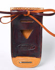 Hilason Basketweave Floral Cell Phone Case Tan American Leather