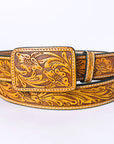 American Darling ADBLF232-L Beautifully Hand Tooled Genuine American Leather Belt Men and  Women