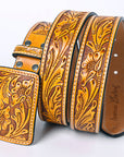 American Darling ADBLF232-L Beautifully Hand Tooled Genuine American Leather Belt Men and  Women