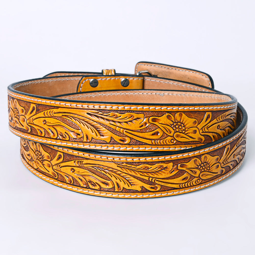 American Darling ADBLF232-L Beautifully Hand Tooled Genuine American Leather Belt Men and  Women