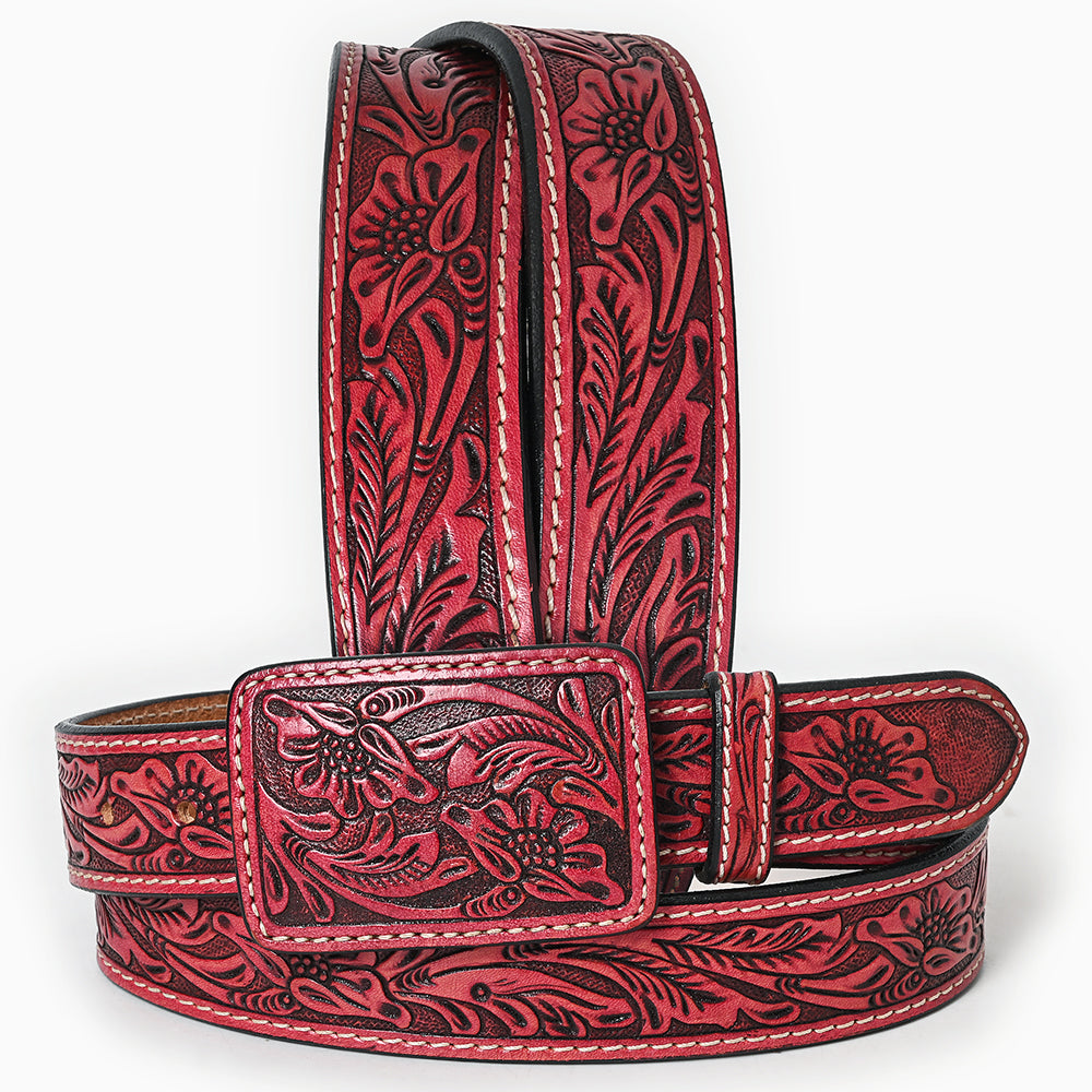 American Darling ADBLF233-L Beautifully Hand Tooled Genuine American Leather Belt Men and  Women