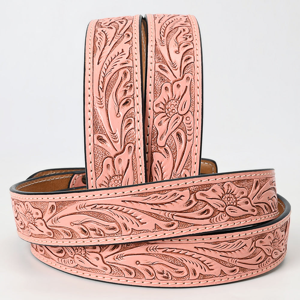 American Darling Hand Tooled Carved Unisex Genuine American Leather Belt Tan