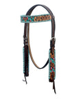 Hand-Carved Leather Western Headstall And Breast Collar Set For Training And Showing