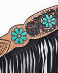 Hilason Horse Floral Hand Painted American Leather Breast Collar Headstall Painted