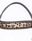 Handcrafted Leather Breast Collar Headstall For Western Horse With Cheetah Print