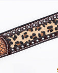 Handcrafted Leather Breast Collar Headstall For Western Horse With Cheetah Print