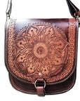 American Darling ADBG475C Messenger Hand Tooled Genuine Leather Women Bag Western Handbag Purse