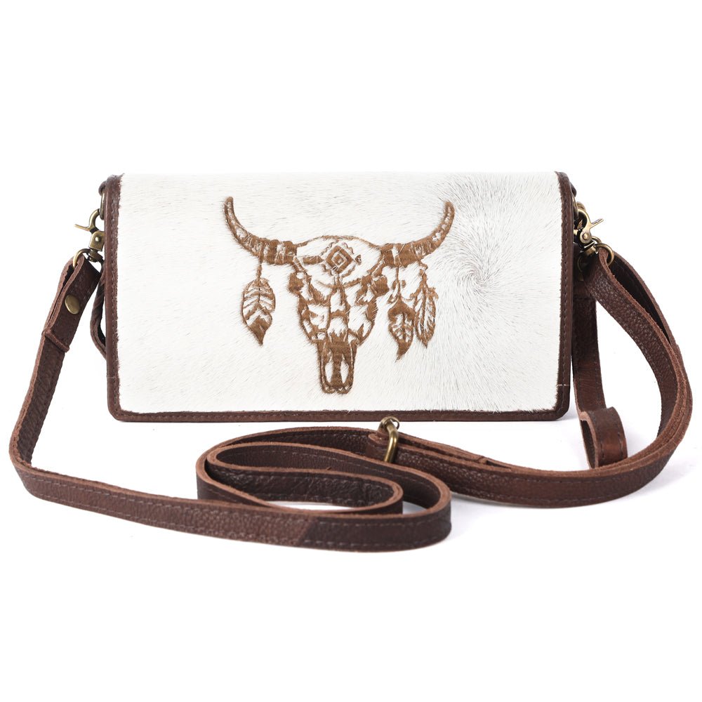 American Darling Organiser Hair-On Hand Tooled Genuine Leather Women Bag Western Handbag Purse