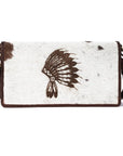 American Darling Organiser Hair-On Hand Tooled Genuine Leather Women Bag Western Handbag Purse