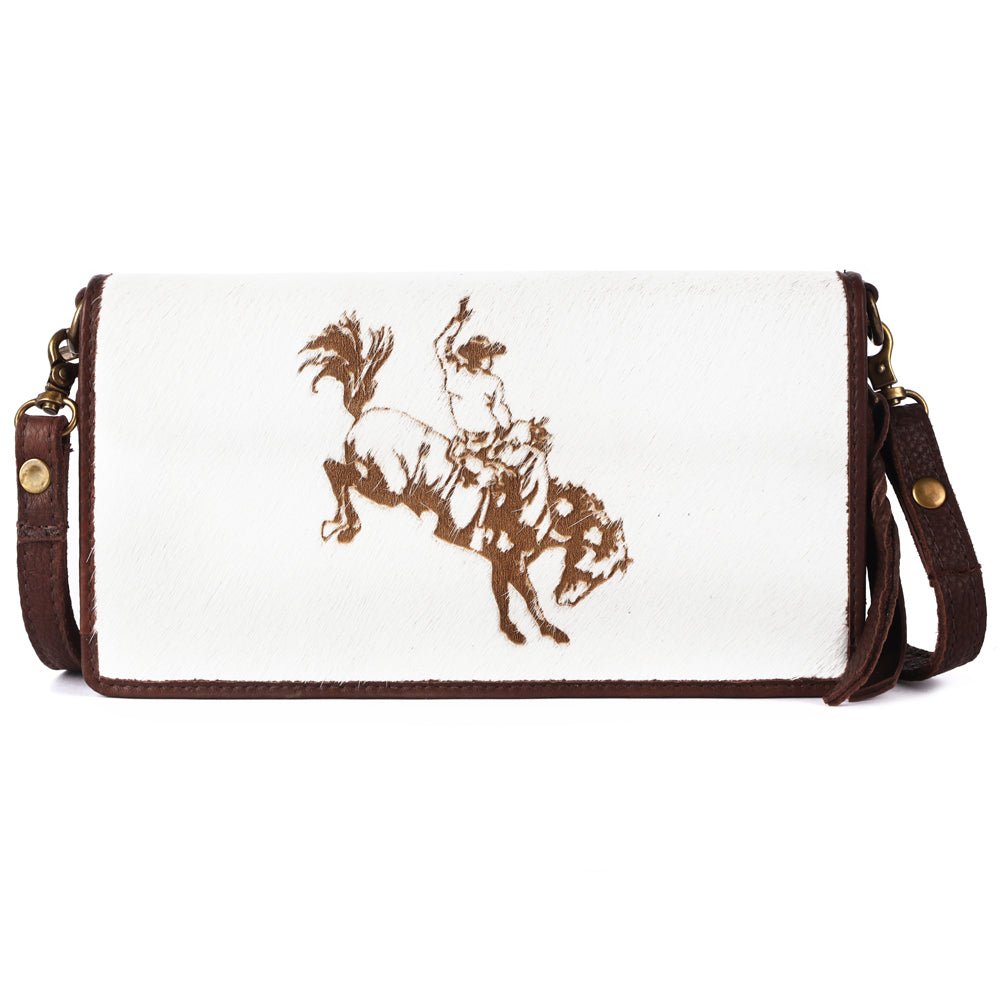 American Darling Organiser Hair-On Hand Tooled Genuine Leather Women Bag Western Handbag Purse
