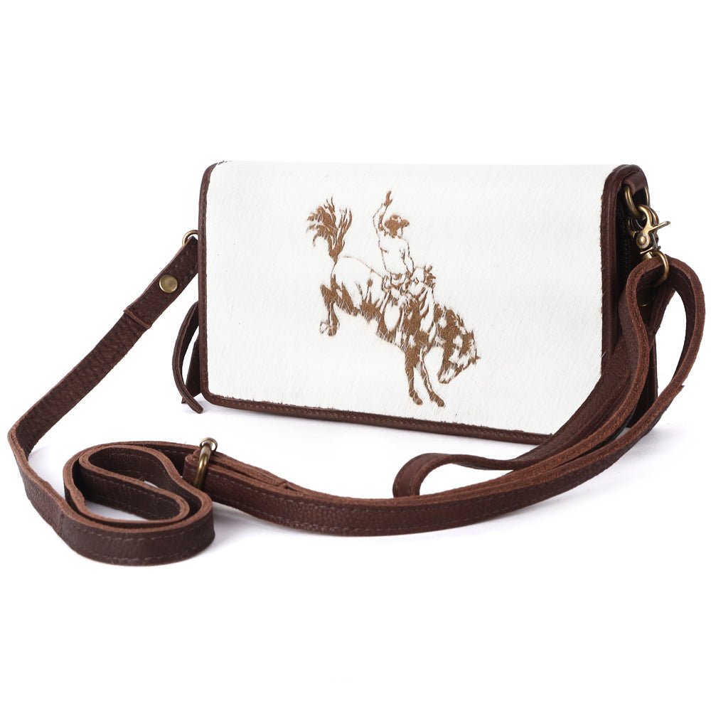 American Darling Organiser Hair-On Hand Tooled Genuine Leather Women Bag Western Handbag Purse