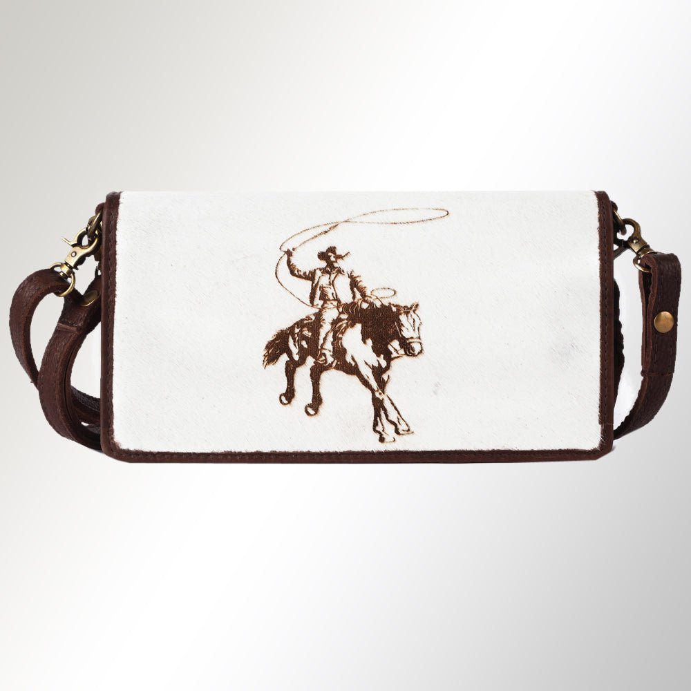 American Darling Organiser Hair-On Hand Tooled Genuine Leather Women Bag Western Handbag Purse
