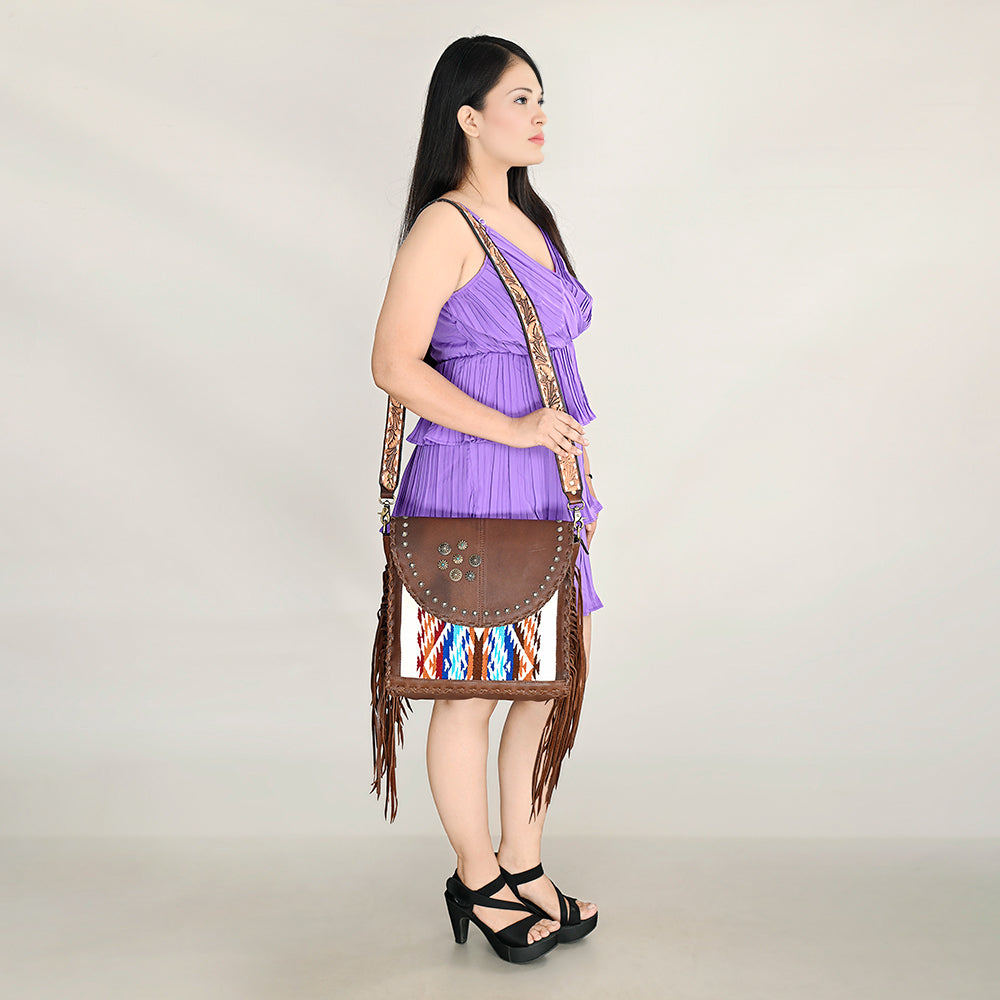 American Darling ADBGA415 Saddle Blanket Genuine Leather Women Bag Western Handbag Purse