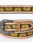 American Darling ADBLF102-L Beautifully Hand Tooled Genuine American Leather Belt Men and  Women