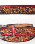 American Darling Beautifully Hand Tooled Genuine American Leather Belt Men and  Women