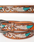 American Darling ADBLF107-L Beautifully Hand Tooled Genuine American Leather Belt Men and  Women