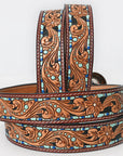 American Darling Beautifully Hand Tooled Genuine American Leather Belt Men and  Women