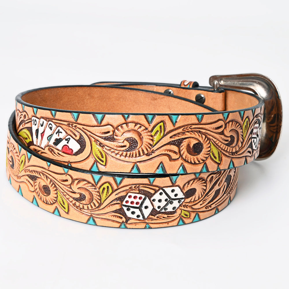 Beautifully Hand Tooled Hand Painted Genuine American Leather Belt Men and Women