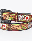 American Darling Beautifully Hand Tooled Genuine American Leather Belt Men and  Women