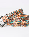 American Darling ADBLF161-L Beautifully Hand Tooled Genuine American Leather Belt Men and  Women