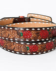 American Darling ADBLF182-L Beautifully Hand Tooled Genuine American Leather Belt Men and  Women