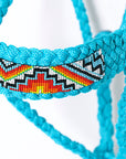 HILASON Western Beaded Weave Nylon/Poly Rope Halter 8 Ft. Lead Rope