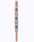 Hilason Western Style Heavy Duty Beaded American Leather Pet Dog Collar
