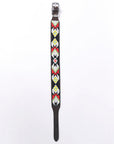 Hilason Western Style Heavy Duty Beaded American Leather Pet Dog Collar