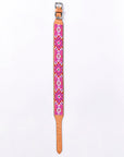 Hilason Western Style Heavy Duty Beaded American Leather Pet Dog Collar