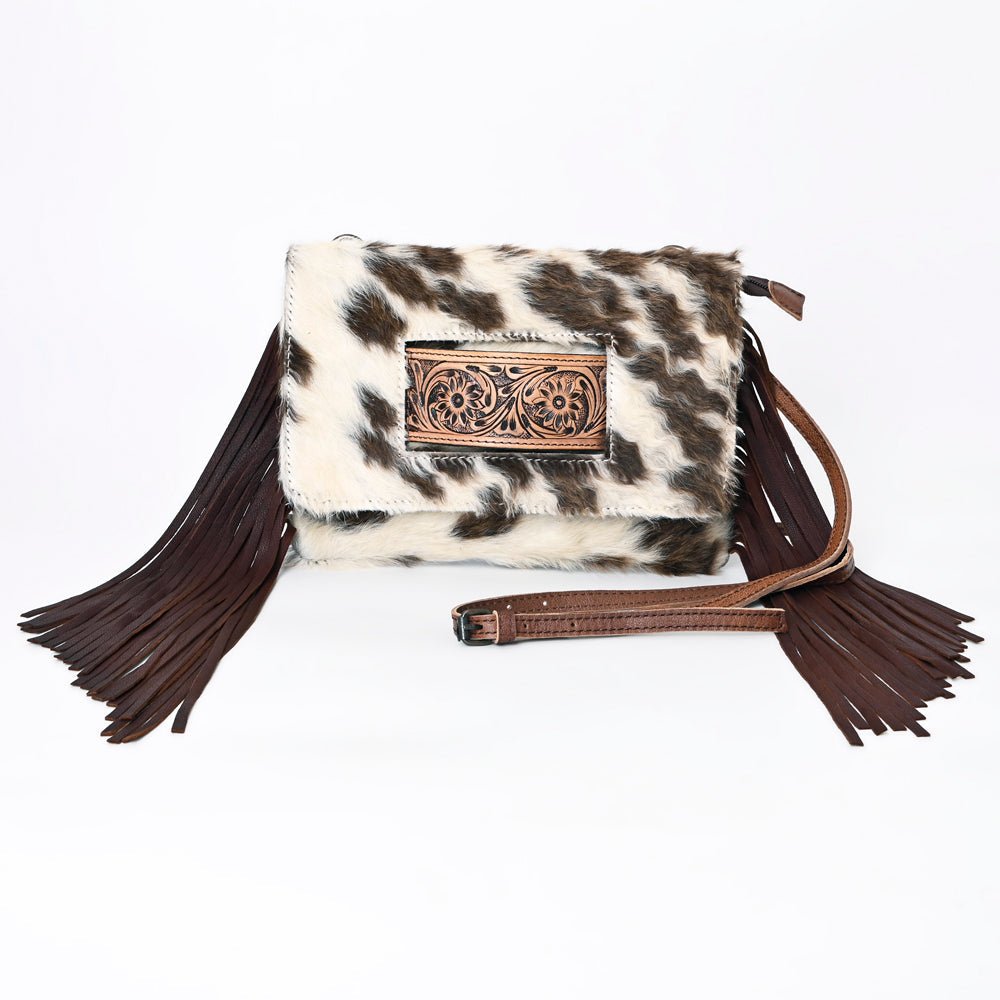 American Darling Hand Tooled Hair-On Genuine Leather Women Bag Western Handbag Purse