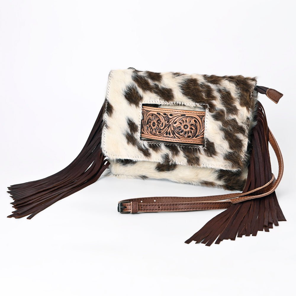 American Darling Hand Tooled Hair-On Genuine Leather Women Bag Western Handbag Purse