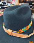 HILASON Beaded  American Style Western Cowgirl Handmade Hatband Tan