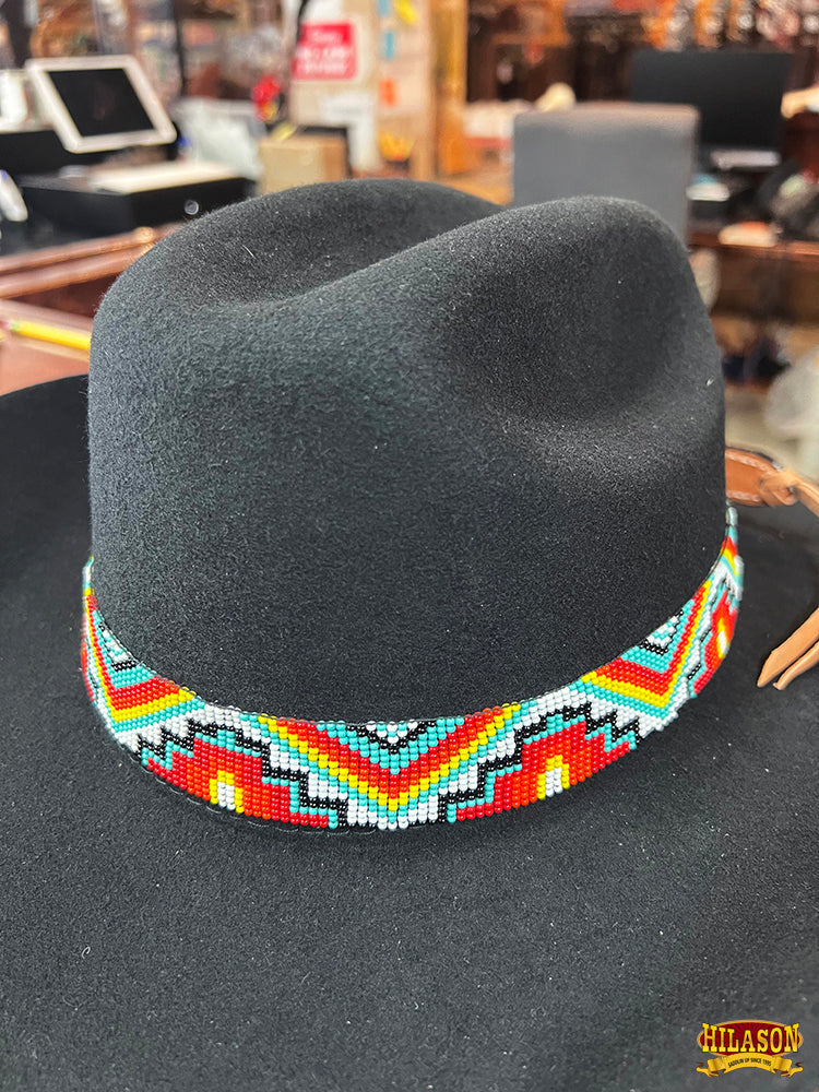 HILASON Beaded  American Style Western Cowgirl Handmade Hatband Tan