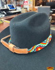 HILASON Beaded  American Style Western Cowgirl Handmade Hatband Tan