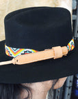 HILASON Beaded  American Style Western Cowgirl Handmade Hatband Tan