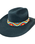 HILASON Beaded  American Style Western Cowgirl Handmade Hatband Tan