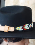 HILASON Beaded  American Style Western Cowgirl Handmade Hatband Tan