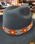 HILASON Beaded  American Style Western Cowgirl Handmade Hatband Tan