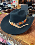 HILASON Beaded  American Style Western Cowgirl Handmade Hatband Tan