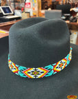 HILASON Beaded  American Style Western Cowgirl Handmade Hatband Tan