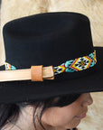 HILASON Beaded  American Style Western Cowgirl Handmade Hatband Tan