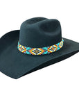 HILASON Beaded  American Style Western Cowgirl Handmade Hatband Tan