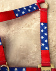 Durable Nylon Western Horse Halter With Comfortable Flexible Fit And Flag Design